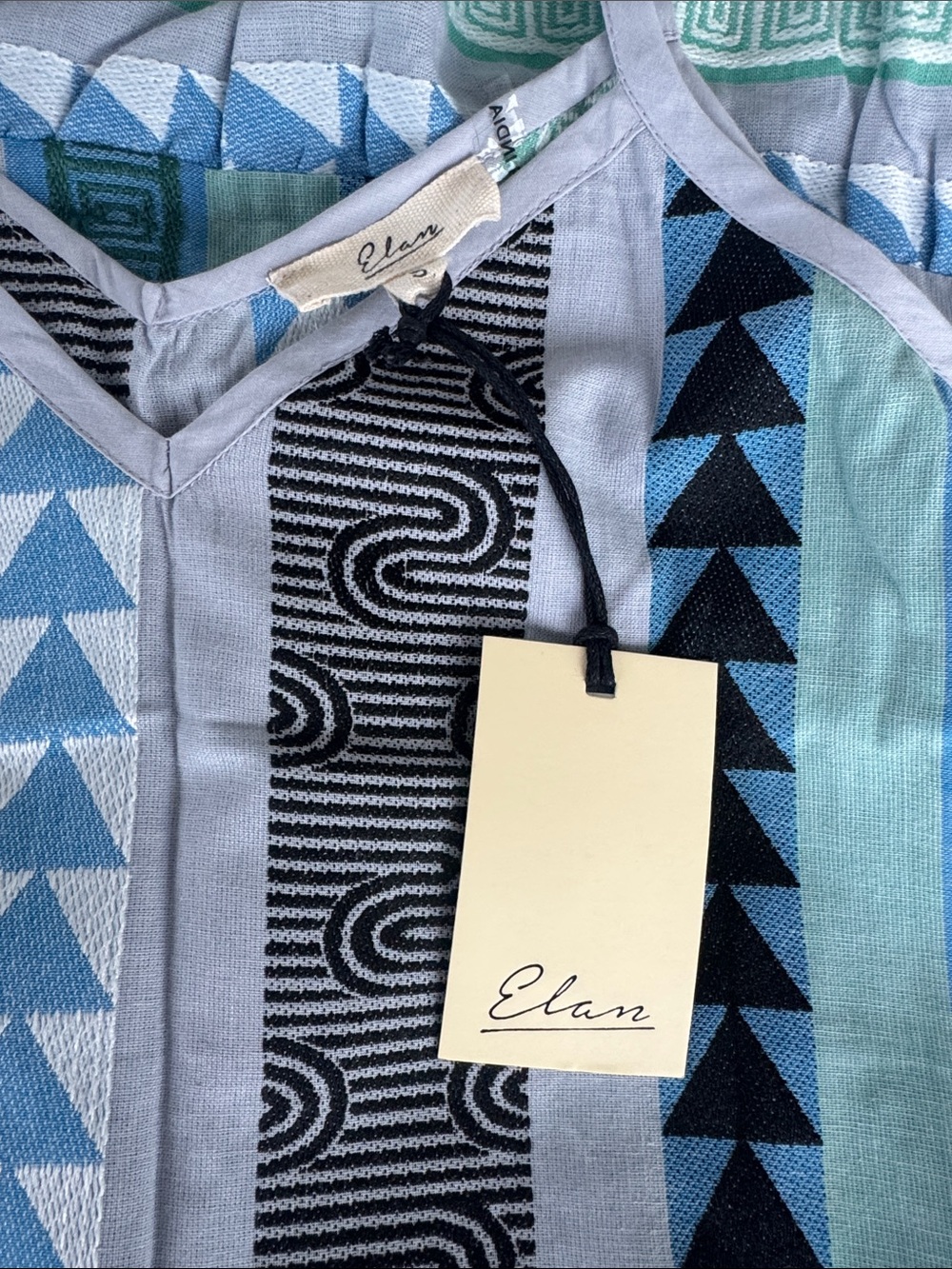 Elan Blue & Green Patterned Tiered Maxi Dress NWT - Picture 2 of 3